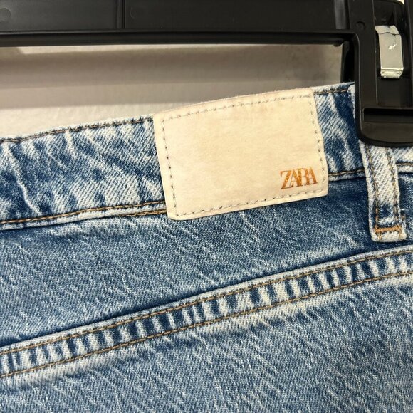 Zara High Rise Blue Slim Bootcut Slit Leg Blogger Fav Jeans Women's Size 4 - Picture 6 of 6